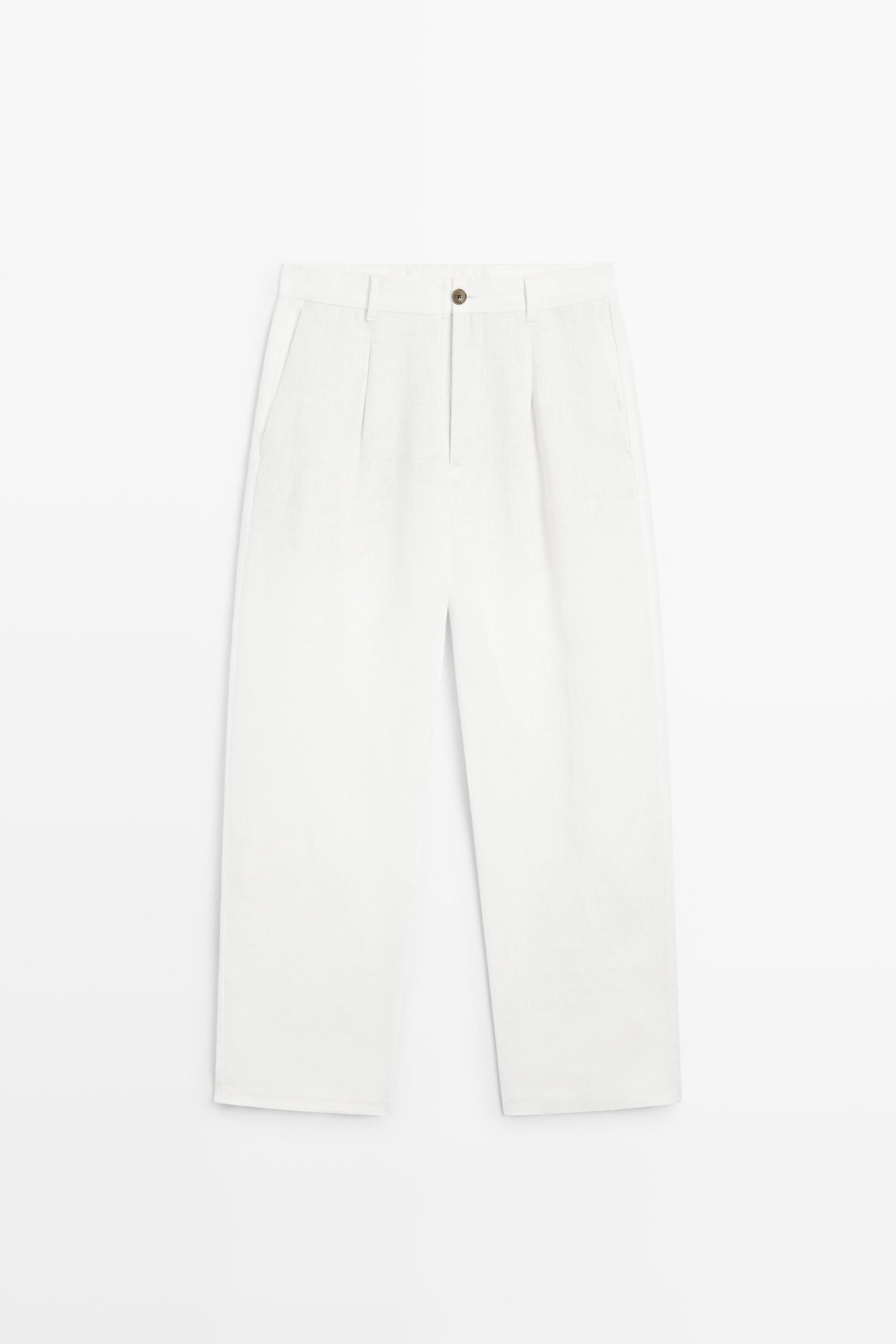 100% linen pants with dart detail